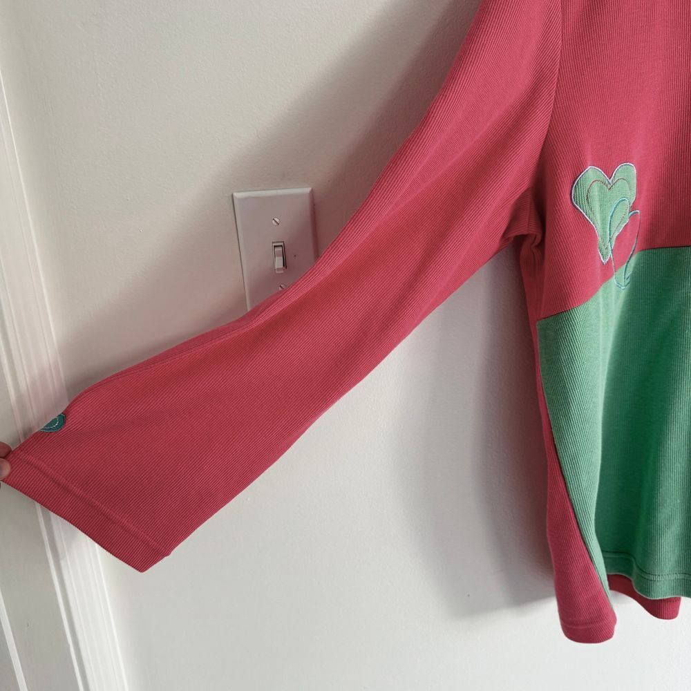 Vintage 90s Womens Cardigan Large Cottage Core Valentines Embroidered Hearts - Picture 3 of 10
